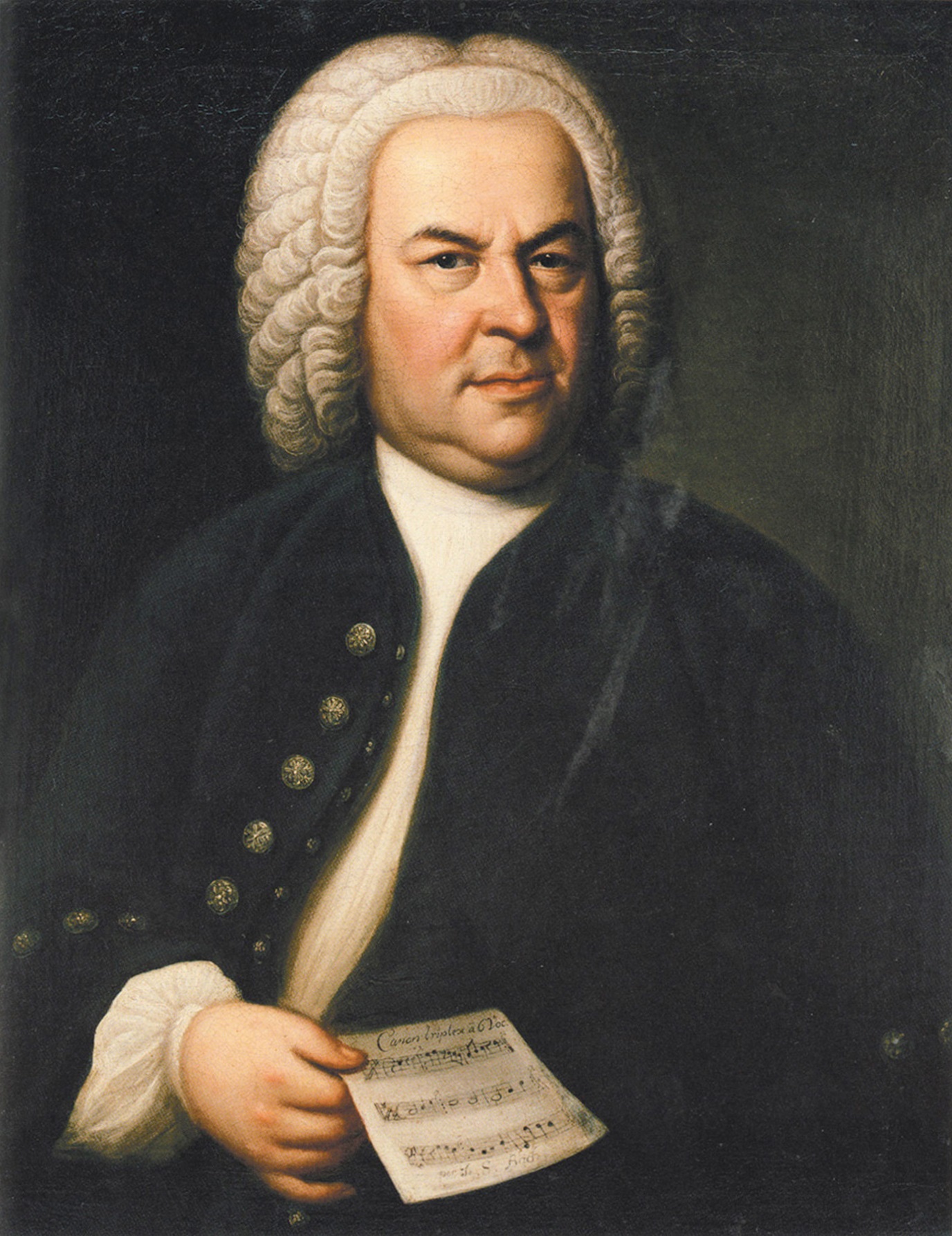 Jean-Sébastien Bach, portrait par Elias Gottlob Haussmann, vers 1748. Domaine public.