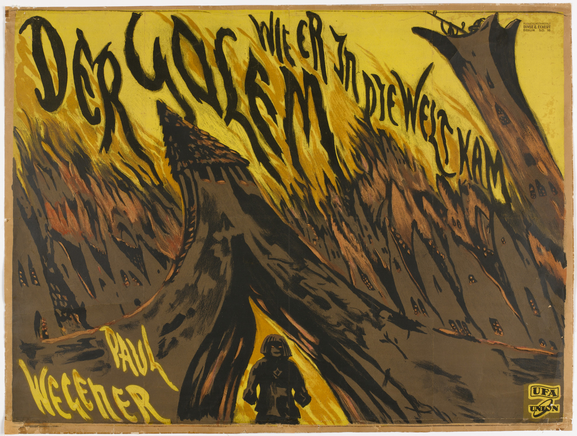 Hans Poelzig, affiche du film Der Golem, wie er in die Welt kam, 1920. Domaine public / Wikimedia Commons.