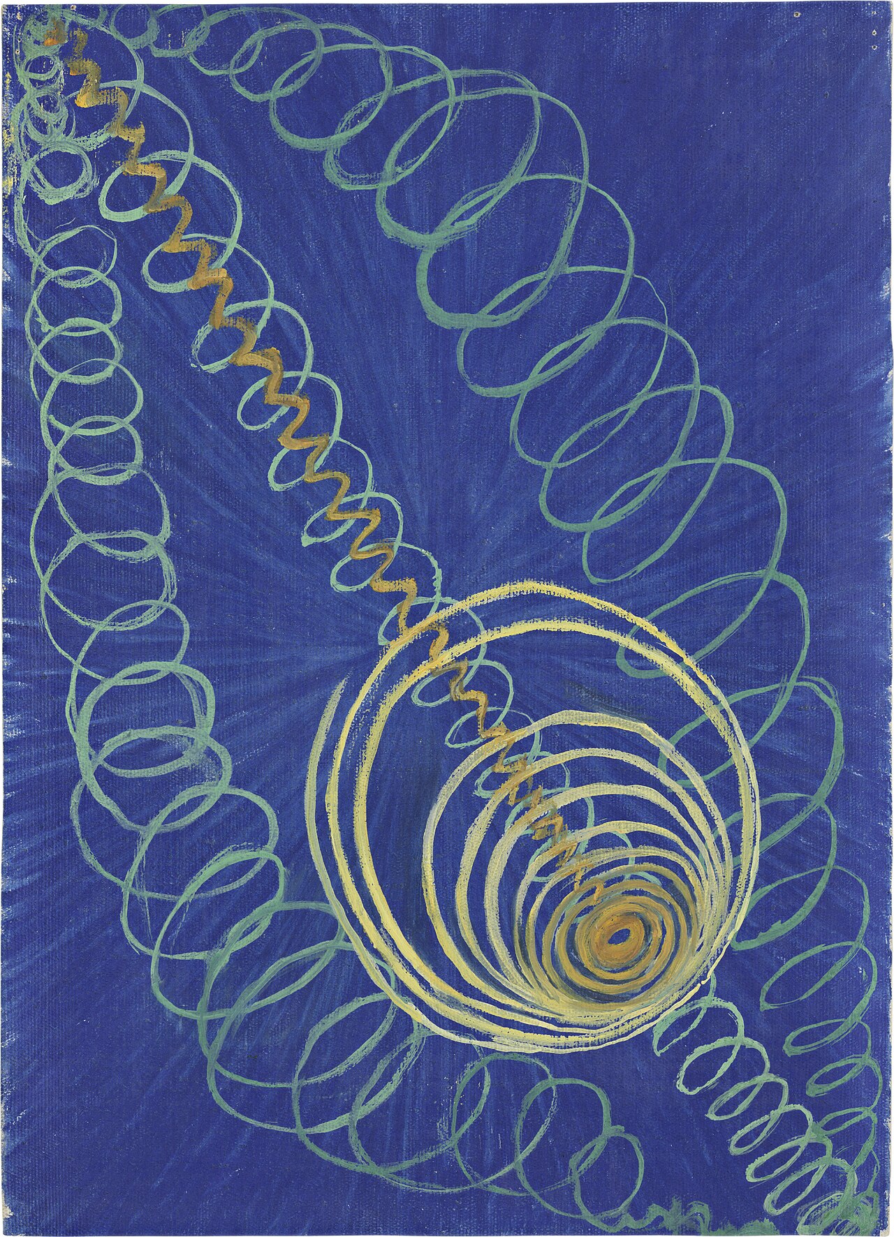 Hilma af Klint, Primordial Chaos, no 16, 1906–1907. Domaine public / Wikimedia Commons.