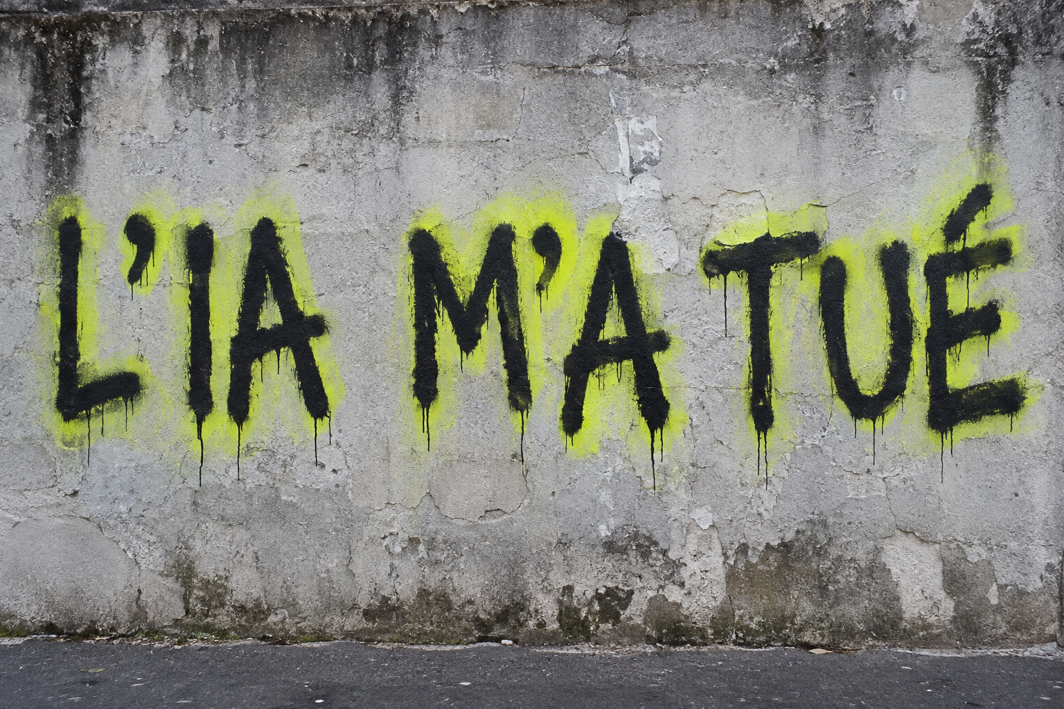 Graffiti L’IA m’a tué généré sans contexte historique