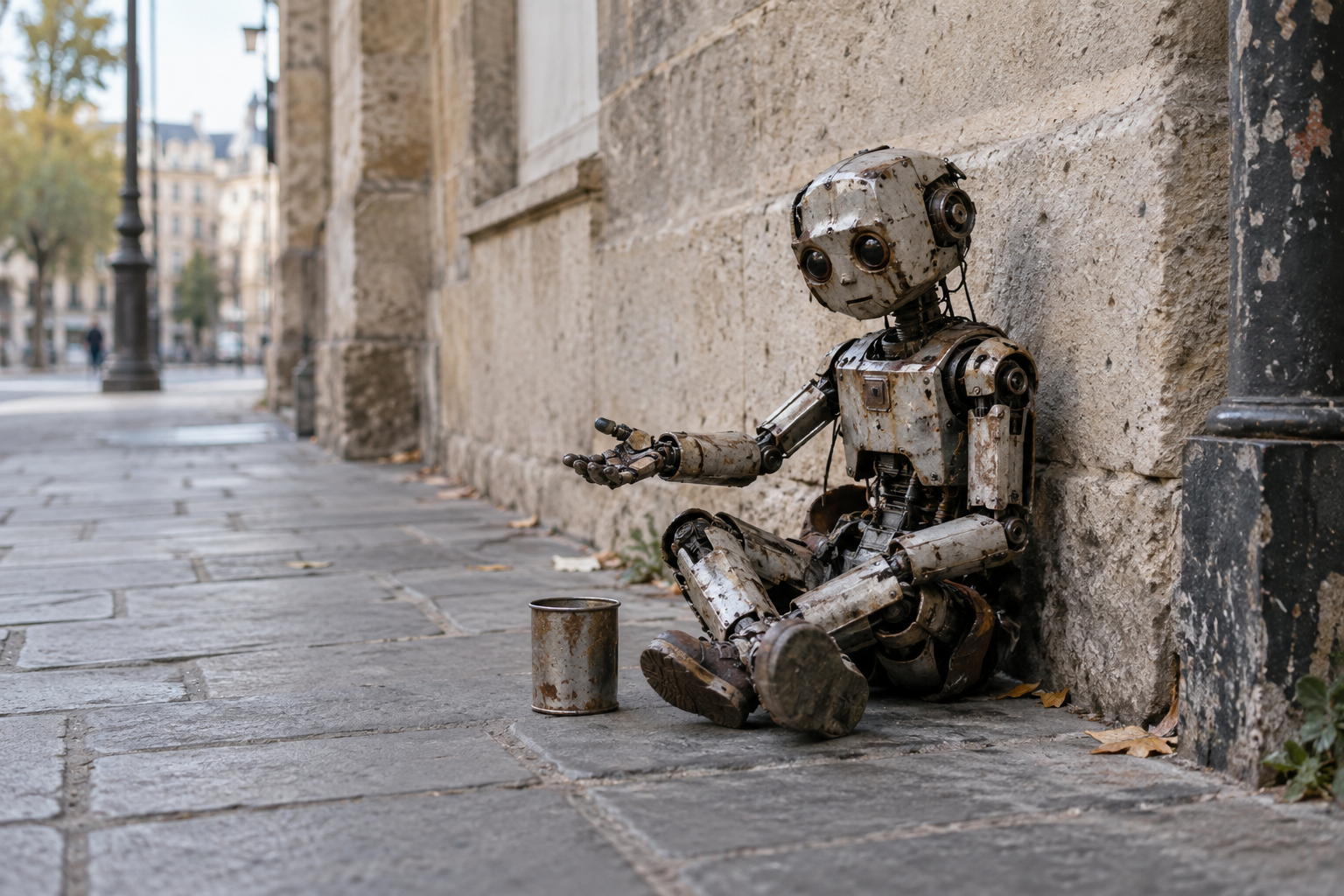 Le robot clochard : les lois inversées d’Asimov