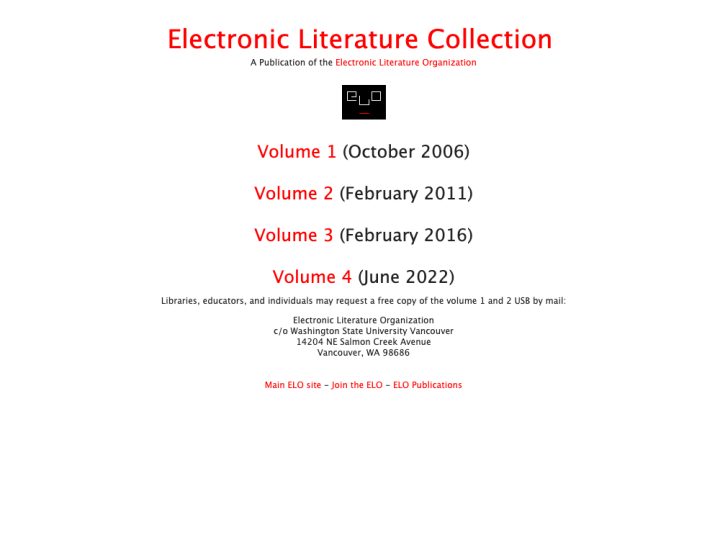 Electronic Literature Organization — Electronic Literature Collection
