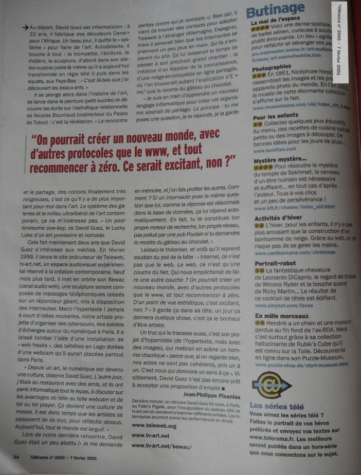 David Guez — archives de presse 1999–2015